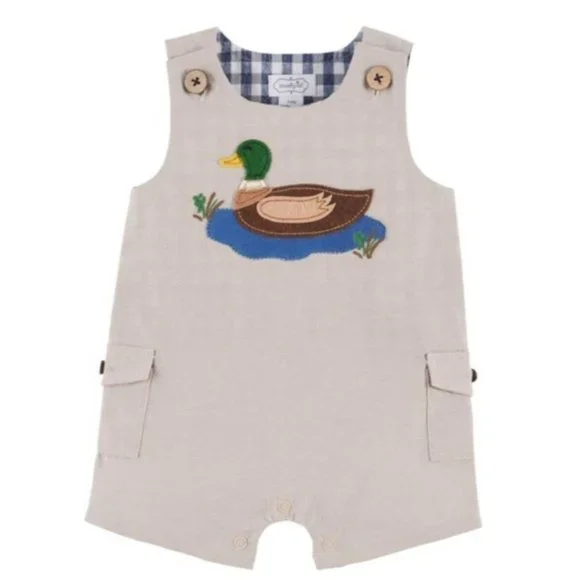 Mud Pie Mallard Duck Jon Jon romper 6-9m NWT - Picture 4 of 4